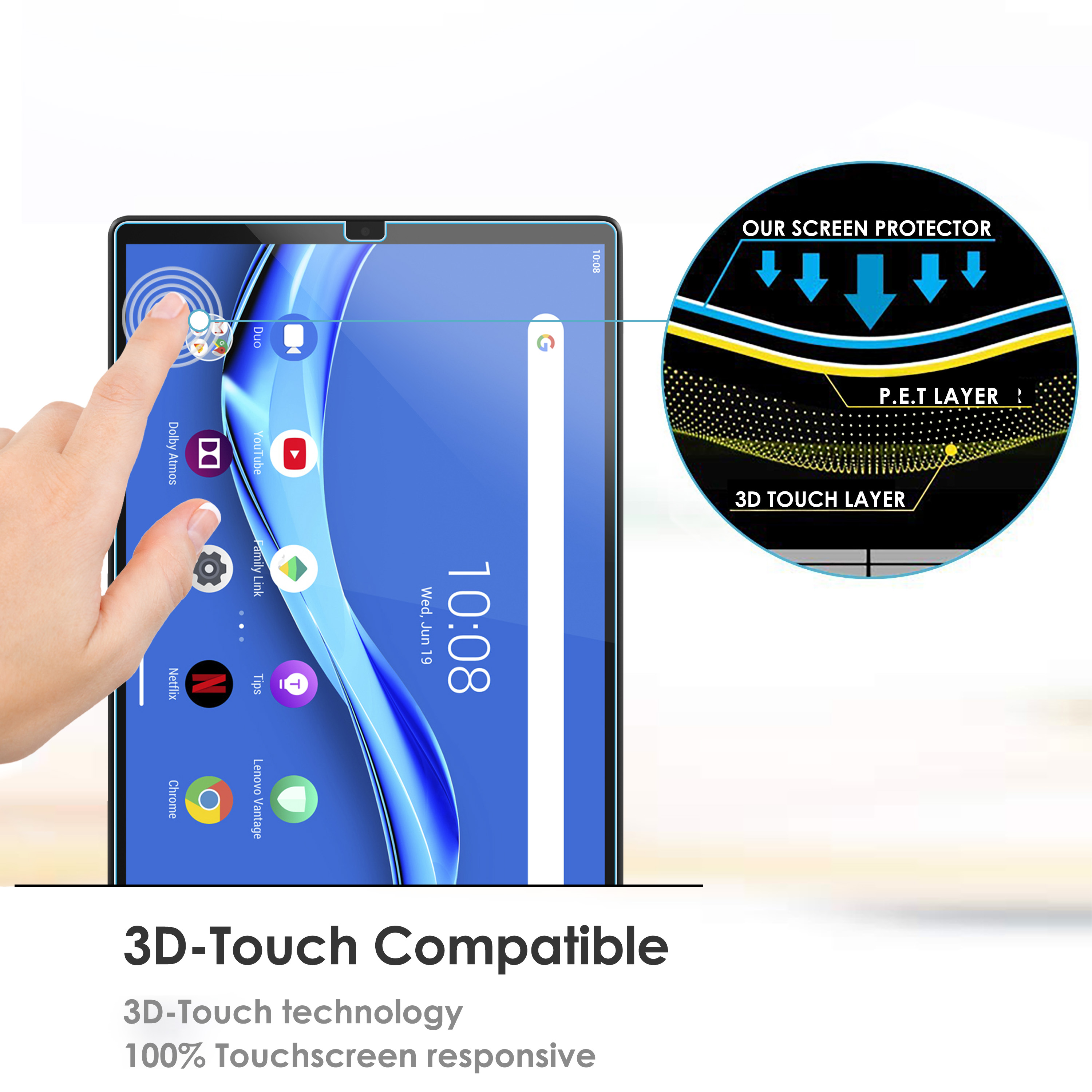 Lenovo Tab M10 Plus Screen Protector Cover Guard UltraThin HD Clear